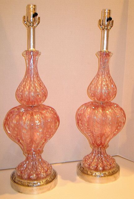 Large Murano Barovier & Toso Lamps 1940's
