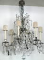  Rock Crystal Silvered Iron Chandelier 